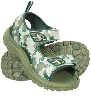 Mountain Warehouse Sand Kids Sandals - Comfortable Footwear, Cushioned Footbed, Touch Strap Fastening, Boys & Girls - Spring Summer, Beach, Walking & Outdoors Green Junior Shoe Size 1