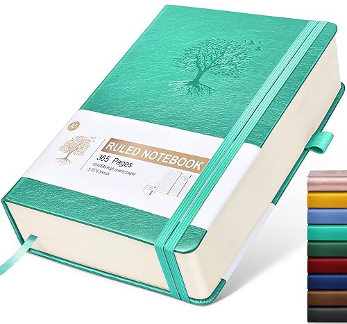 Liniertes Tagebuch, Notizbuch, 365 Seiten, A5, dicke Tagebücher zum Schreiben, College, liniertes Notizbuch, Hardcover-Leder-Tagebuch für Damen und Herren, tägliches Tagebuch, Notizbuch für Arbeit,