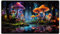 EDGFRTOIO Playmat Spielmatte, 61 x 35,6 cm, Tischmagie für MTG/TCG-Karten, Sammelkartenspiel, genähte Spielmatten, Commander-Deck, Gaming-Schreibtischmatte, Kartenspiel-Matten, Zauberpilz,