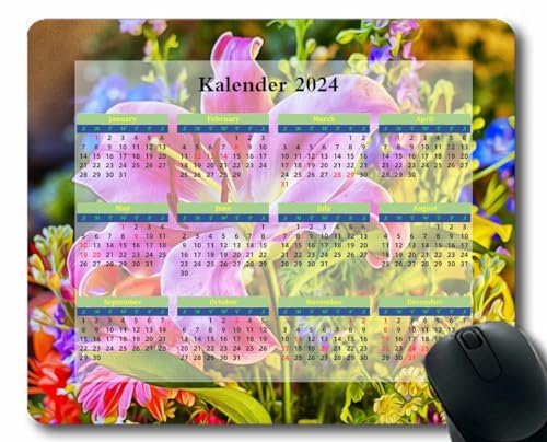 YENDOSTEEN 2024 Kalender Mauspad,Spiel Naht Mousepad, Form hebt Kreise hell hervor Computer Zubehör Mauspad,Büro Desktop Mauspad