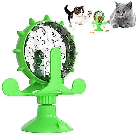 AKAKL Leckerli-Spender für Katzen und Hunde, interaktiver Futterspender für Katzen (grün)