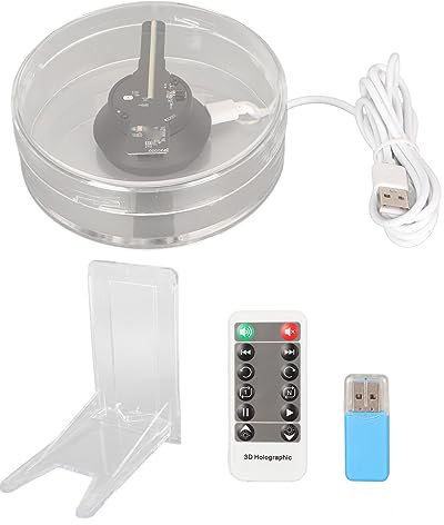 Ventola con Ologramma 3D, Proiettore con Ventola Olografica a 48 LED Telecomando APP WiFi, Display Pubblicitario per Proiettore con Ologramma 3D, Ventola con Ologramma 3D per