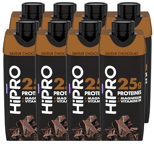 Hipro - Boisson protéinée goût chocolat - 330ml - Lot de 8x330ml