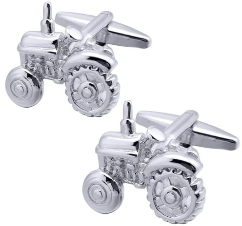 Beydodo Manschettenknöpfe Herren Personalisiert, Manschettenknopf Silber Traktor Cufflink Shirts Men mit Manschettenknopf Schachtel