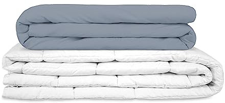 TherapieDecken - Basic Gravity Gewichtsdecke für Erwachsene Weighted Blanket Schwere Decke Für besseren Schlaf, Steel Blue, Größe: 150x220 cm 12 kg
