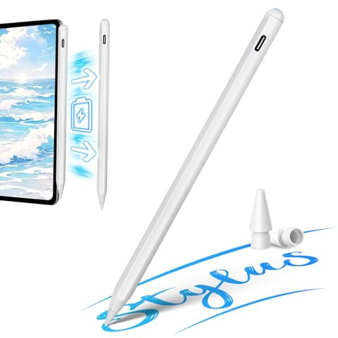 Lápiz capacitivo para Apple iPad de 9ª generación, Air/Mini/Pro Pencil de 2ª, carga inalámbrica magnética y tipo C, lápices de 1ª generación con sensibilidad de inclinación, rechazo de palma, función