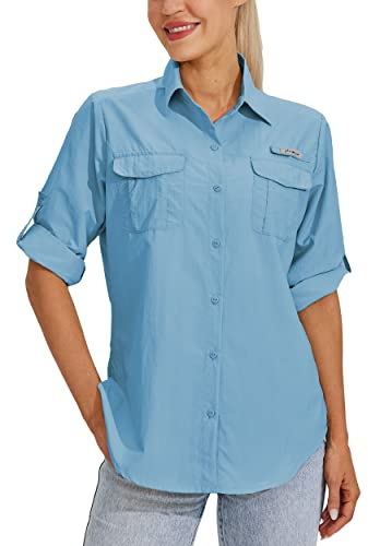 WILLIT Maglietta da donna UPF 50+, protezione solare, maglietta a maniche lunghe, da trekking, Safari Angel Shirts SPF, asciugatura rapida, per escursioni, attività all'aria aperta