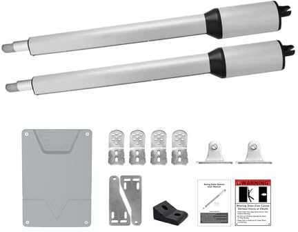 X X-House PKM-C05 Automatic Gate Opener Kit with Remote Control Kit for Light to Medium Duty Dual Swing Gates, Motor 40W Electric Gate Opener for Dual Swing Gates up to 770 lbs per Arm AC Powered