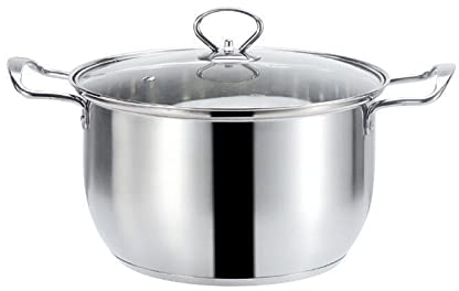 ANSNOW Olla de Vidrio para Cocinar, Vaporera de Acero para Sopa de Orejas, de Acero Inoxidable, de una Sola Capa, Vaporizador de Dos Capas, Olla para Sopa, Olla para Leche, Olla para Cocinar Sopa de