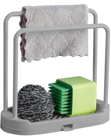 Küchenspüle-Handtuchhalter, Spüllappenhalter für Küchenspüle | Waschlappenhalter, Spüllappenhalter - Abnehmbarer Spüllappen-Schwammhalter mit Abtropfschale für Küchenspüle, Lappen, Bürste, Schrubber