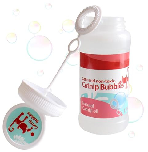 Katzenminze-Blasen für Wohnungskatzen,Blasen für Katzen, Interaktive Seifenblasen für drinnen und draußen, mit Katzenminze-Duft, Seifenblasen mit Katzenminze, Katzenminzengeschmack, großes Fassungsver