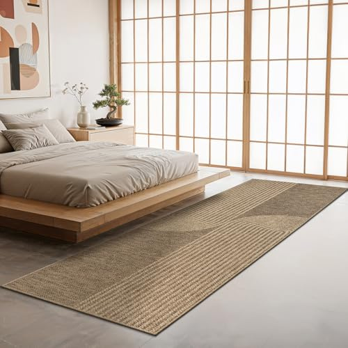 the carpet Kansas Outdoor Teppich – Wetterfester Indoor & Outdoor Teppich im Jute-Look für Balkon, Terrasse, Garten, Wohnzimmer & Esszimmer, pflegeleicht und UV-beständig, ca. 60 x 180 cm
