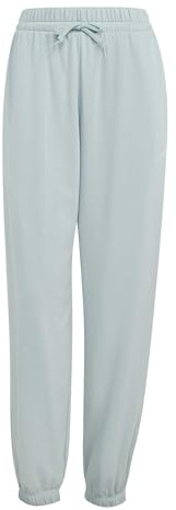 adidas Women's Essentials SMALL Logo French Terry Cuffed Pants, Wonder Sage/White, S