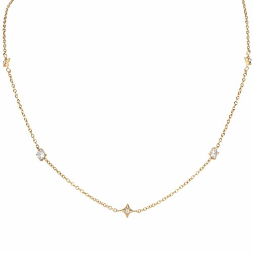 Luna Grace Zierliche Sternkette - Verstellbarer himmlischer Schmuck für Frauen, Einstellbar, Edelstahl, Kein Edelstein