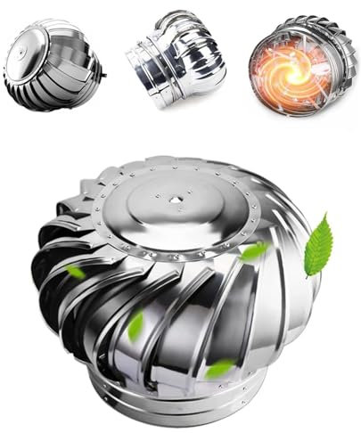 IMUNKT Chimeneas Pivotantes De Viento Sombrero Extractor De Humos Acero Inoxidable 110/160/200/250mm Cubierta De Chimenea Galvanizado Giratorio para Salida De Humo(110mm/4in)