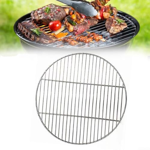 Grille de cuisson ronde en acier inoxydable - Construction soudée pour barbecue, feu de camp et cuisine en plein air - Fournit un chauffage uniforme et une surface facile à nettoyer (43 x 43 cm)