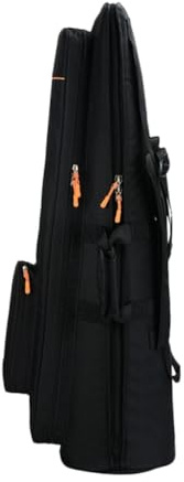 Schwarze Posaunentasche 92x26x26cm mit Doppelriemen | Oxford Gewebe, Samtige Polsterung, Frontfach und Tragegriffe, für Marschmusik und Busfahrten