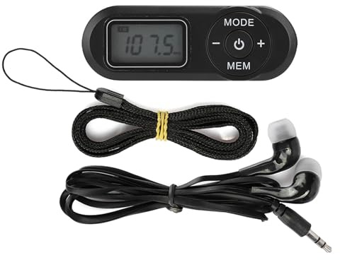 LIYJTK tragbarer LCD-Digital-FM-Radio-Musik-Player Schwarzer Kopfhörer für das Home Office