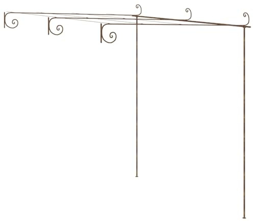 Gecheer Pergolato da giardino in ferro battuto, struttura robusta per piante rampicanti 3x3x2.5 m, design ornamentale elegante, supporto per rose e glicine, ideale per patio e terrazze