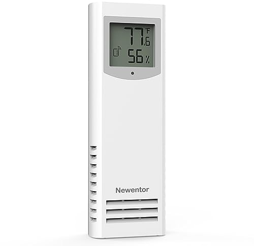 Newentor R3 Außensensor für Wetterstation Funksensor Außen Thermometer-Hygrometer, Nur kompatibel mit Newentor Q7-DE, Q8-U & Q8-DE (Nur Außensensor), Weiß