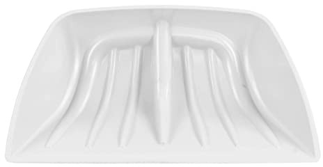 Pala da neve in plastica resistente con grande capacità per giardino ed edilizia, 53 x 35,5 cm (Bianca)