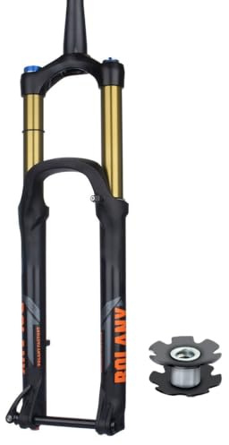 LHHL Forcella Ammortizzata ad Aria per Mountain Bike 26 27.5 29 ASSE Passante Boost 15 * 110mm Corsa 175mm Forcelle Anteriore per Bicicletta MTB Conica da 1-1/2(Gold,A_27.5IN)