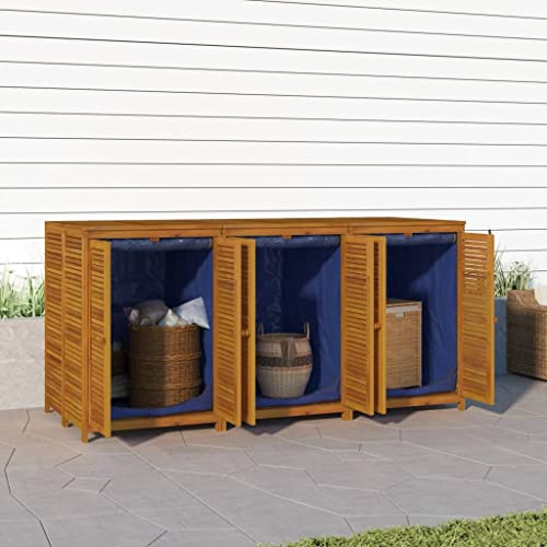 LoogCape Garden Box 210 x 87 x 104 cm Solid Acacia Wood Weatherproof and Waterproof with Storage Space, Lockable, Ideal for Cushions, Devices, Storage, Protection, Patio, Balcony, Outdoor