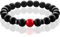FABACH Chakra Perlenarmbänder mit 8mm Schmuckstein-Perlen, Lavastein und Onyx-Stein (schwarz) - Yoga Armbänder aus Heilsteinen - Energiearmbänder für Damen und Herren
