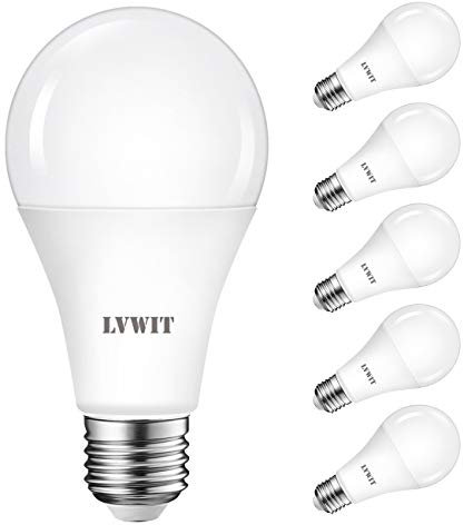 LVWIT LED Lampe E27 Kaltweiß Glühbirne 16W, ersetzt 126W Leuchtmittel, Kaltweiß 6500K Birne, ultrahell 1900 lm, Matt, Classic LED Lampe (6er Pack)