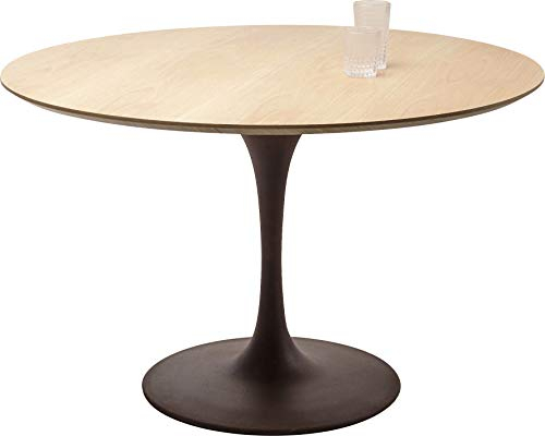 Kare Design Tisch Invitation, Schwarz, D 120 cm, 4-6 Personen, Platzsparend, Rund, vielseitig Kombinierbar, Skandi-Style, Esszimmertisch, Konferenztisch, Robuster Stahl Sockel, 76x120x120 (HxBxT)