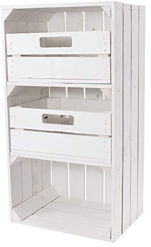 Schubladenelement Holz | Neu | weiß | geeignet als Basis für deinen DIY Schreibtisch | 68x40x30 cm | schöne Holzkisten als Lager (1)