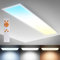 B.K.Licht - Deckenlampe mit Fernbedienung, dimmbar, ultraflach, LED Panel, LED Deckenleuchte, LED Lampe, Wohnzimmerlampe, Schlafzimmerlampe, Küchenlampe, 100x25x6,3 cm, Weiß