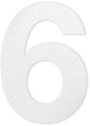 Numeri adesivi n°6 in vetro | Altezza 10 cm | Numero civico autoadesivo | Numeri da incollare per esterni, cassetta delle lettere | Resistente agli agenti atmosferici | Kfz_676_6