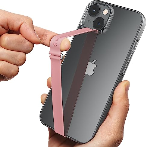 Sinjimoru Silikon Handy Halterung für Finger mit Clip, Handy Fingerhalter für Handyhülle iPhone Fingerhalter Phone Strap Fingerhalterung für iPhone & Android. Sinji Loop Clip 210 Pink