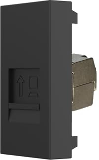 LIVOLO Innenleben RJ45 Netzwerkdose mit Staubschutzkappe CAT6A VL-2ND(1/2)-12 Schwarz Netzwerk Anschluss Dose Internetdose Cat 6 A für die Unterputzdose