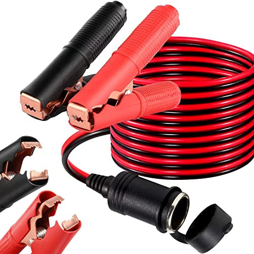 RUNCCI-YUN 12V/24V 4.0M Presa Accendisigari Femmina,Presa Accendisigari Auto,morsetti cavi batteria,Presa accendisigari pinza coccodrillo cavo di prolunga