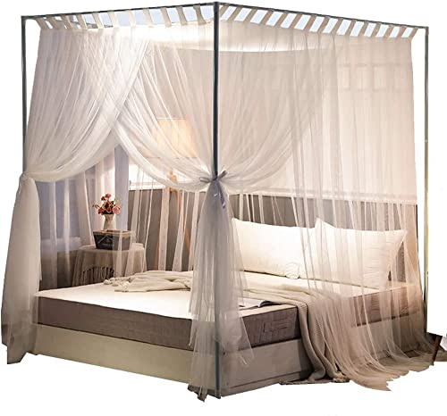 Telaio del Letto a baldacchino in Acciaio Inossidabile, zanzariera con Staffa per Letto Telaio a baldacchino per Letto Matrimoniale/Completo/Queen/California King/King Size Letto in 33mm