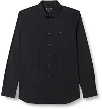 Tommy Hilfiger Chemise Homme Manches Longues, Noir (Black), 41