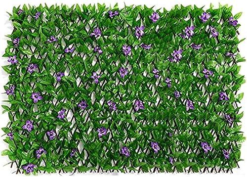Panneaux de haie artificielle treillis de fleurs, clôture de treillis extensible avec feuilles et fleurs, toile de fond de plante artificielle pour décoration