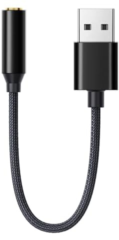 Adaptateur Audio USB vers Jack 3,5 mm,Carte Son Externe USB,TRRS 4 Pôles Connecteur,Compatible avec Casque,PC,Ordinateur Portable,Ordinateur de Bureau,PS4