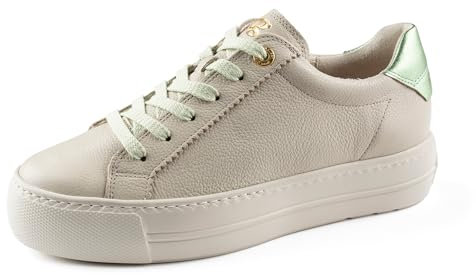 Paul Green Damen SUPER Soft Pauls, Frauen Low-Top Sneaker,schnürschuhe,schnürer,Plateausohle,Halbschuhe,straßenschuhe,Beige (MET.Biscuit/Mint),39 EU / 6 UK