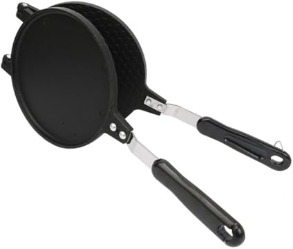 BESTonZON 1pc Cast Iron Waffle Maker Waffle Cone Maker Machine Waffle Cone Maker Pan Waffle Maker Baking Large Waffle Maker Press Waffle Cone Pan Cake Pan Bread Waffle Maker Tool Bakeware