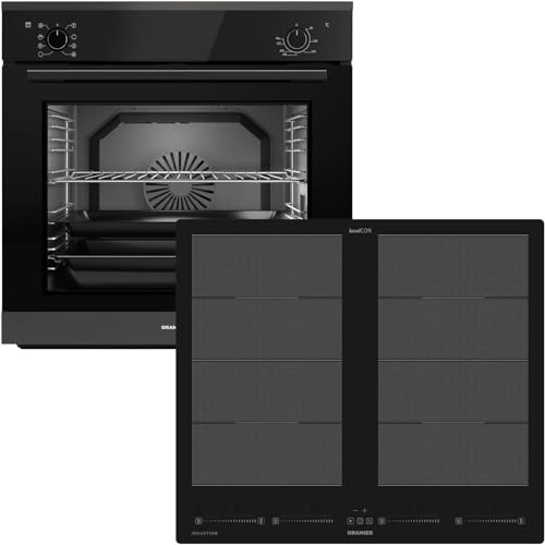 Oranier Einbau-Backofen Set EBS320 autark - 9 Funktionen - 60 cm Flächen-Induktion FLI660-4 Zonen Kochfeld & Multi-Slider-Steuerung