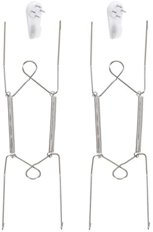 sourcing map 2pcs Plate Hanger, 8 Inch Stainless Steel Invisible Wall Plate Hangers with Wall Decorative Hooks and Tip Protectors for Decorative Plates and Art