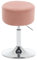 WOLTU Taburete Tocador Redondo, Silla de Maquillaje Giratoria, con Altura Ajustable para Salón, Cafetería y Bistro, Asiento Tapizado en Pana, Rosa, BH409rs-1