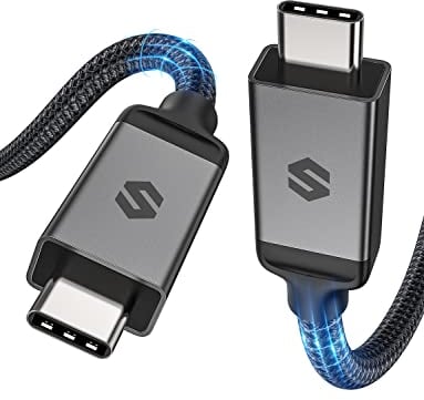 Silkland USB4 avec Câble Thunderbolt 4 2m, 40Gbps Transfert Données, 8K@60Hz 4K@144 Hz HDR Vidéo, PD3.1 240W 5A Charge Rapide pour MacBook, PSSD, iPad, iPhone 16/15 Pro, stations d'accueil, Moniteur