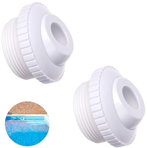RAYIMIO Rücklaufdüse Pool, 2 Pcs Einlaufdüse Pool, Pool Einlaufdüse Verstellbar, Einströmdüse Pool, Schwimmbad Düse mit Schwenkbarem Kopf, Weiß Pool Zubehör
