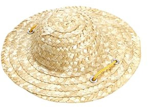 Wilitto Chapeau de paille rétro réglable pour chat et chien Taille M
