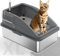 Sprifityy Litière pour Chat, XXL Bac à Litière en Acier Inoxydable,avec Pelle à litière et Tapis pour Chat, Facile à Nettoyer, sans Odeur, bac à litière pour Chat Semi-fermé, 28 L Grande capacité