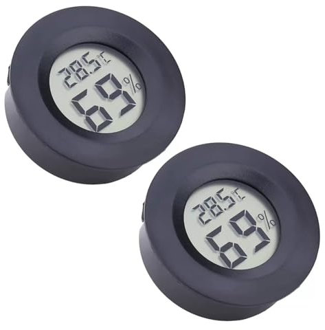 Reptile Thermometer, 2 Pcs Digital Hygrometer Thermometer Gauge, Reptile Thermostat for Bearded Dragon, Leopard Gecko, Ball Python, Hermit Crab, Lizard